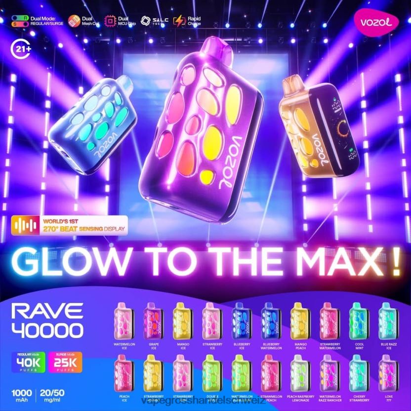 Vozol Rave 40000 H66ZJJ1 Vape Großhandel