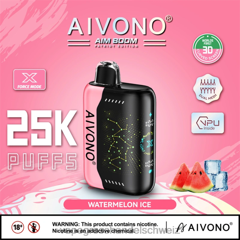 Vape Großhandel Tornado - Aivono AIM BOOM 25000 Wassermeloneneis 2VFD4353