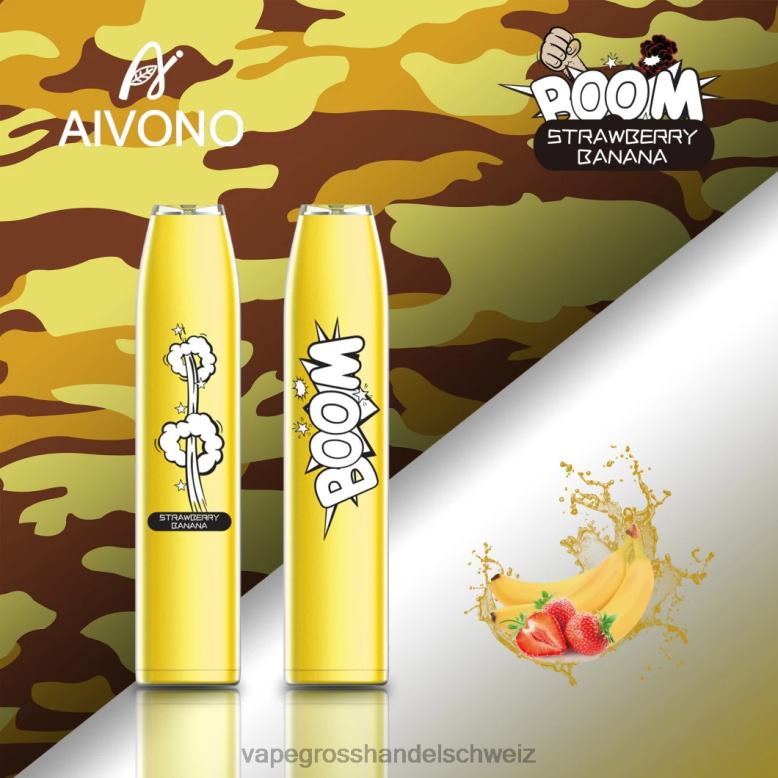 Vape Großhandel Tornado - Aivono AIM BOOM 600 Erdbeerbanane 2VFD4363