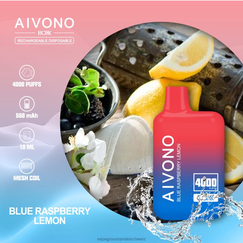 Elektronische Zigarette Kaufen - Aivono AIM BOXX 4000 blaue Himbeerzitrone 2VFD4217
