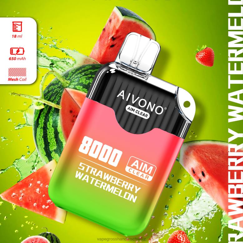 Elektronische Zigarette Ohne Nikotin - Aivono AIM CLEAR 8000 Erdbeerwassermelone 2VFD4208