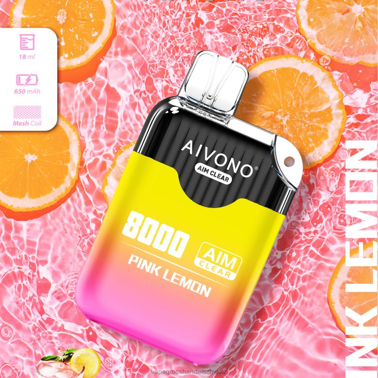 Vape Großhandel - Aivono AIM CLEAR 8000 rosa Zitrone 2VFD4211