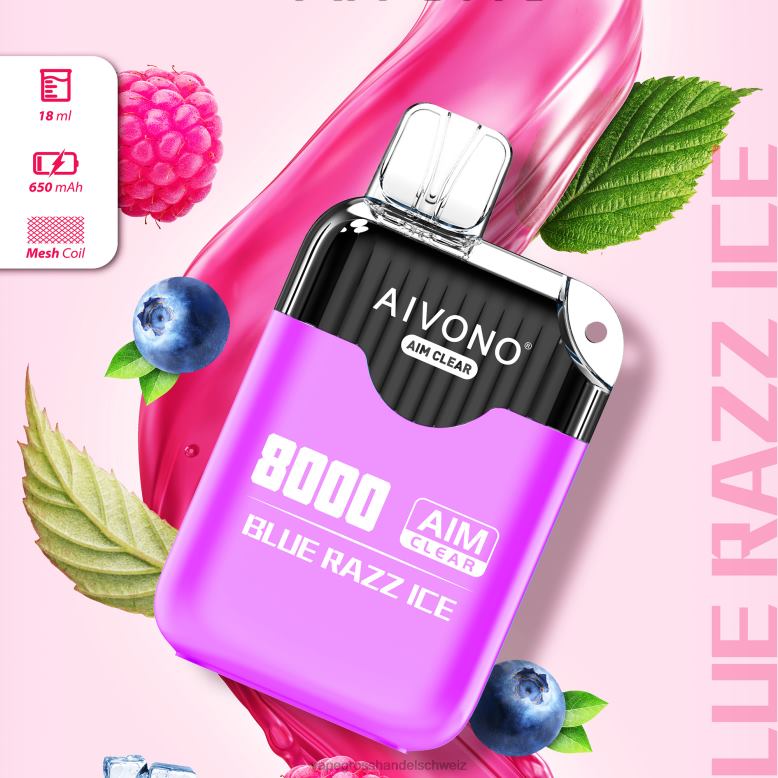 Vape Großhandel Preise - Aivono AIM CLEAR 8000 blaues Razz-Eis 2VFD4202