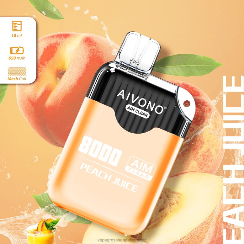 Vape Großhandel Tornado - Aivono AIM CLEAR 8000 Pfirsichsaft 2VFD4203