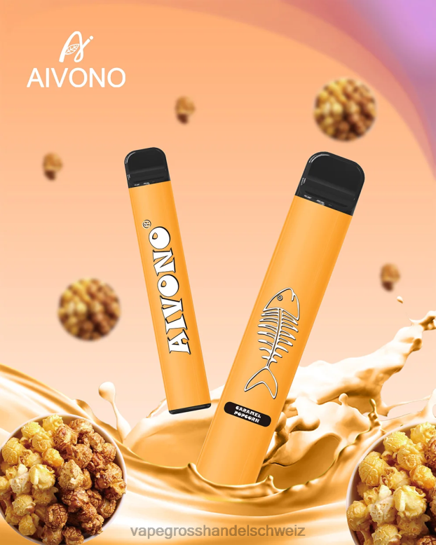 Dampfen Schweiz - Aivono AIM FISHBONE 600 Karamell-Popcorn 2VFD4286