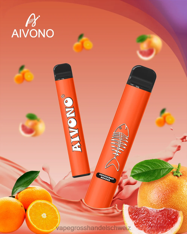 Elektronische Zigarette Iqos - Aivono AIM FISHBONE 600 Grapefruit-Orange 2VFD4280