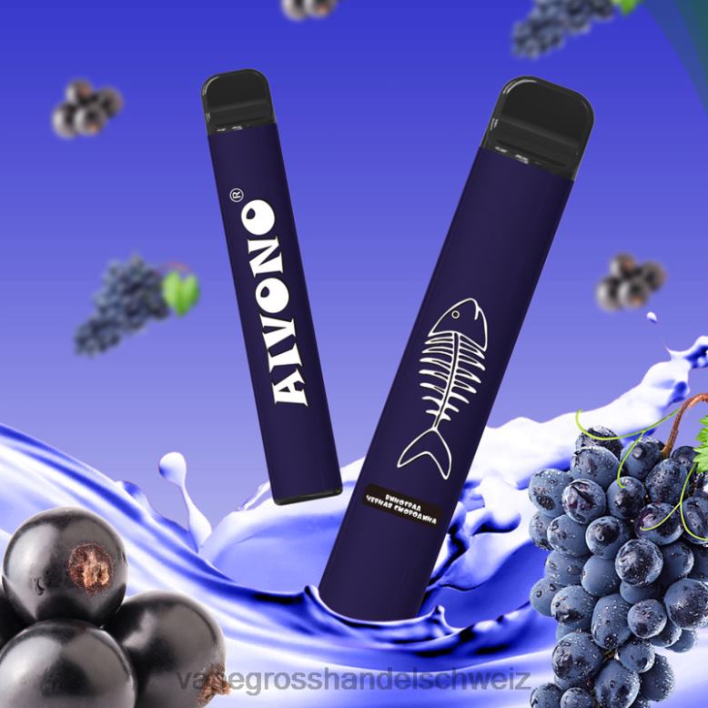 Vape Großhandel Elfbar - Aivono AIM FISHBONE 600 Traube schwarze Johannisbeere 2VFD4284