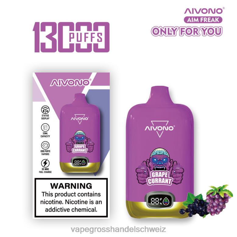 Vape Großhandel - Aivono AIM FREAK 13000 Trauben-Johannisbeere 2VFD4251