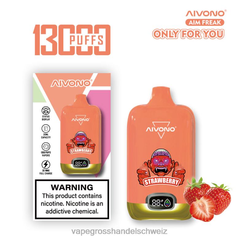 Vape Großhandel Tornado - Aivono AIM FREAK 13000 Erdbeere 2VFD4243