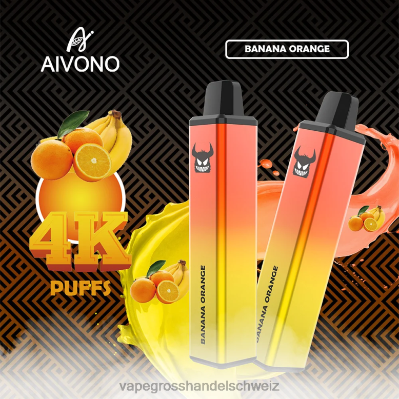 Elektronische Zigarette Ohne Nikotin - Aivono AIM FREAK 4000 Bananenorange 2VFD4258