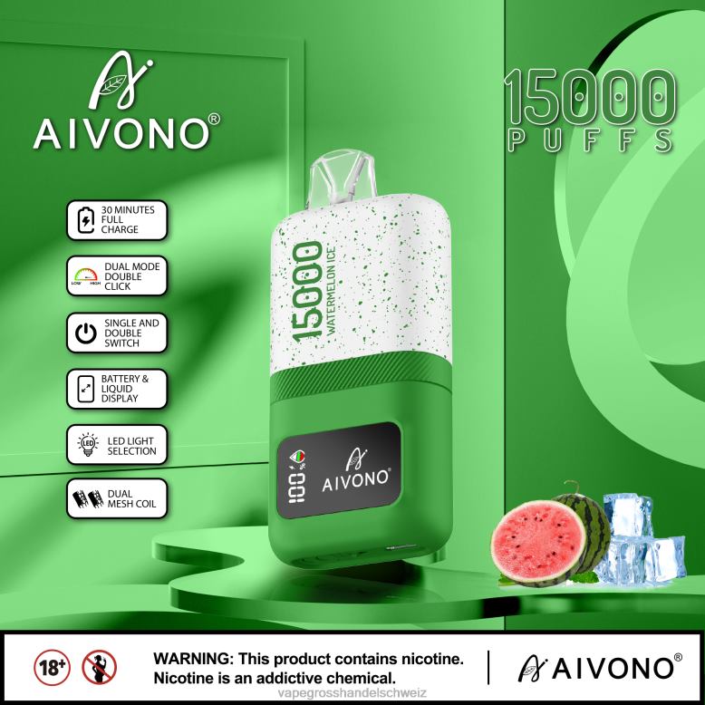 Elektronische Zigarette Iqos - Aivono AIM magic 15000 Wassermeloneneis 2VFD470