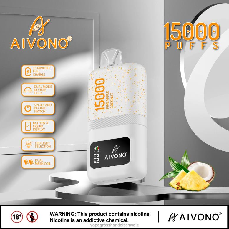 Vape Großhandel Preise - Aivono AIM magic 15000 Ananas-Kokosnuss 2VFD472