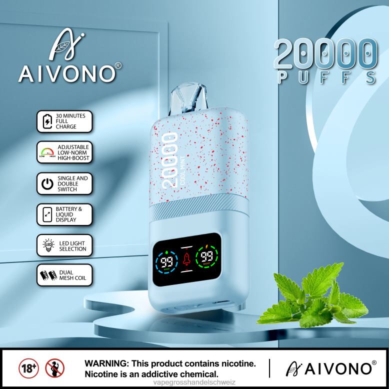 Vape Großhandel Elfbar - Aivono AIM magic 20000 kühle Minze 2VFD484