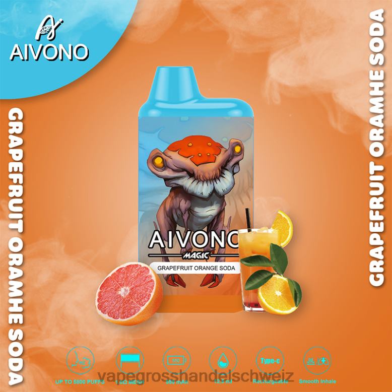 Vape Großhandel - Aivono AIM MAGIC 5800 Mundbox-Zigarette Grapefruit-Orangen-Soda 2VFD4101