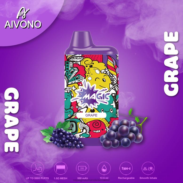 Vape Großhandel Preise - Aivono AIM MAGIC 5800 Mundbox-Zigarette Traube 2VFD492