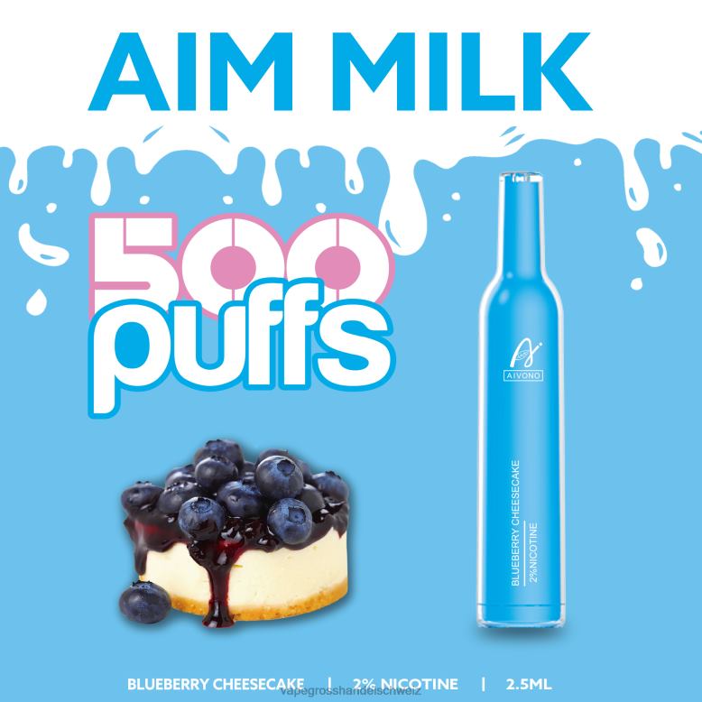 Vape Großhandel Elfbar - Aivono AIM MILK 500 Blaubeerkäsekuchen 2VFD4274
