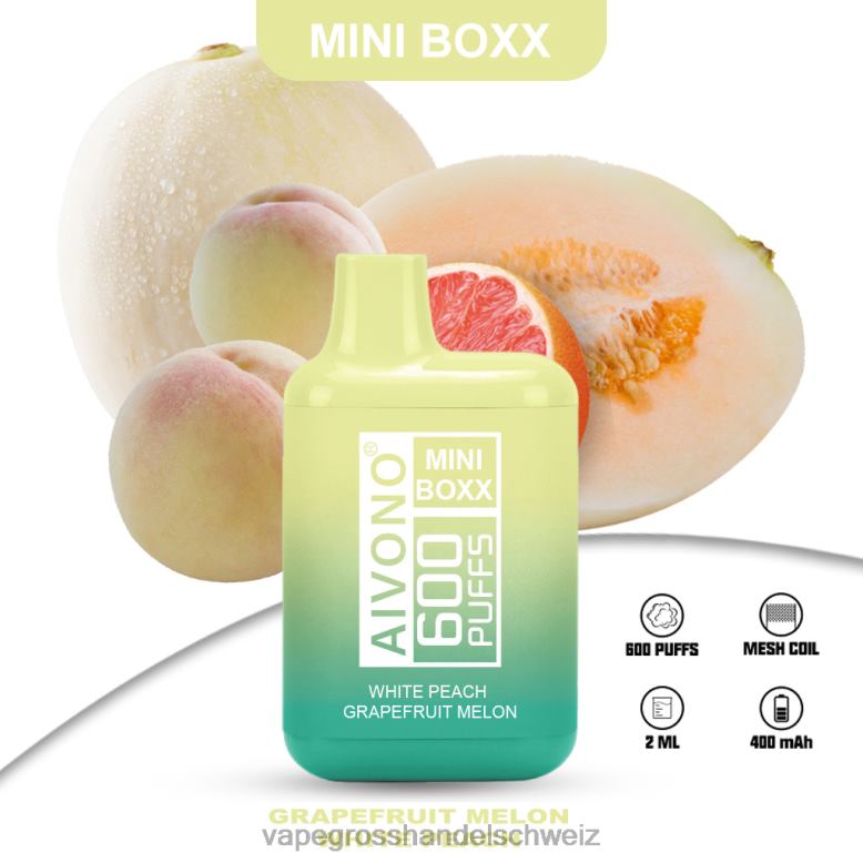 Vape Großhandel - Aivono AIM MINI BOXX 600 weiße Pfirsich-Grapefruitmelone 2VFD4241