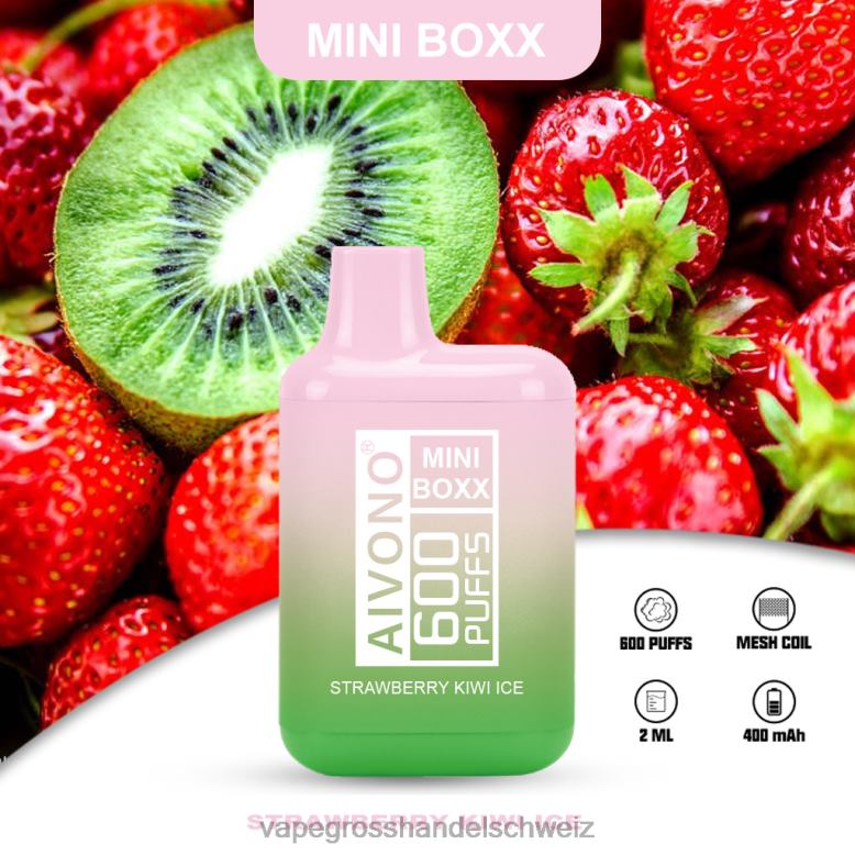 Vape Großhandel Elfbar - Aivono AIM MINI BOXX 600 Erdbeer-Kiwi-Eis 2VFD4234