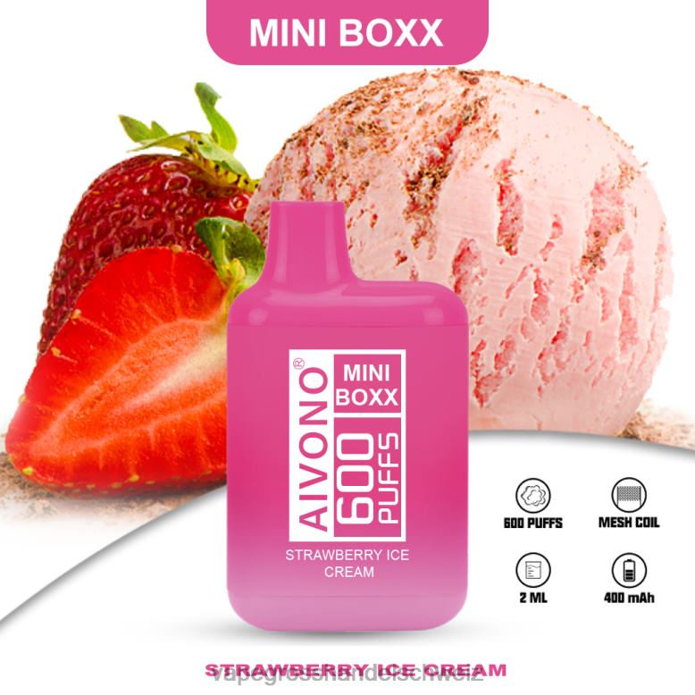 Vape Großhandel Preise - Aivono AIM MINI BOXX 600 Erdbeereis 2VFD4232