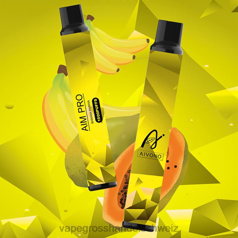 Elektronische Zigarette Flugzeug - Aivono AIM PRO 1500 Bananen-Papaya 2VFD4169