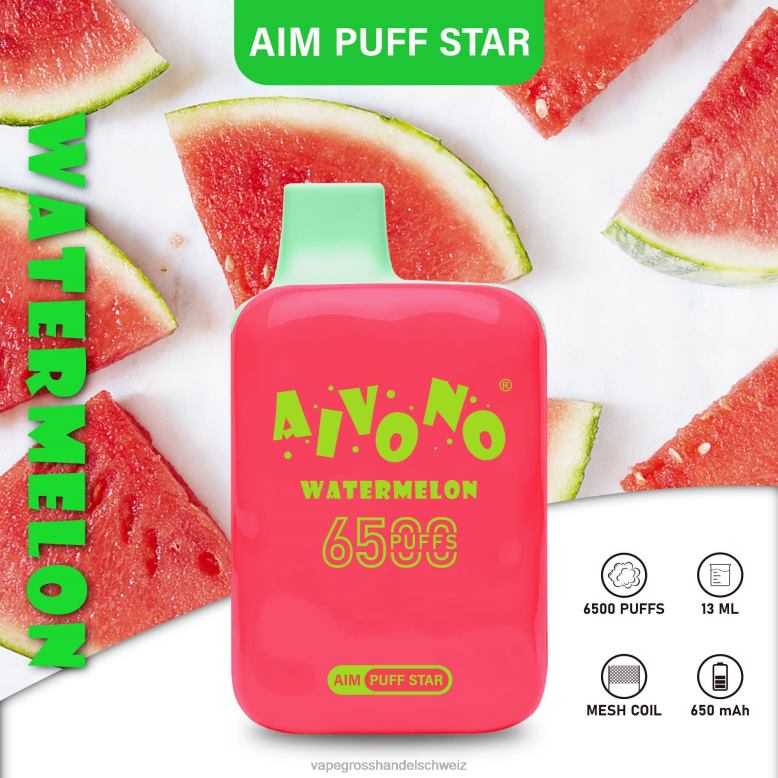 Vape Großhandel - Aivono AIM PUFF STAR 6500 Wassermelone 2VFD4291