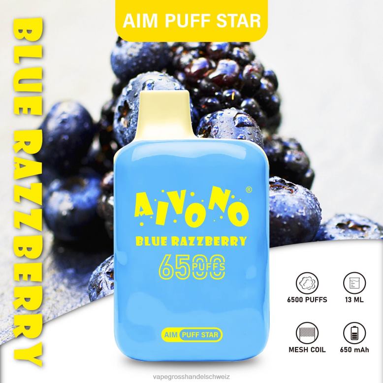 Vape Großhandel Preise - Aivono AIM PUFF STAR 6500 blaue Himbeere 2VFD4292