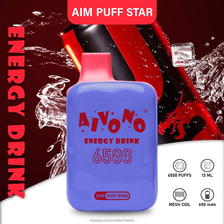 Vape Großhandel Tornado - Aivono AIM PUFF STAR 6500 Energy-Drink 2VFD4293