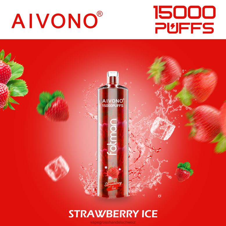 Vape Großhandel - Aivono FATMAN 15000 Erdbeereis 2VFD411