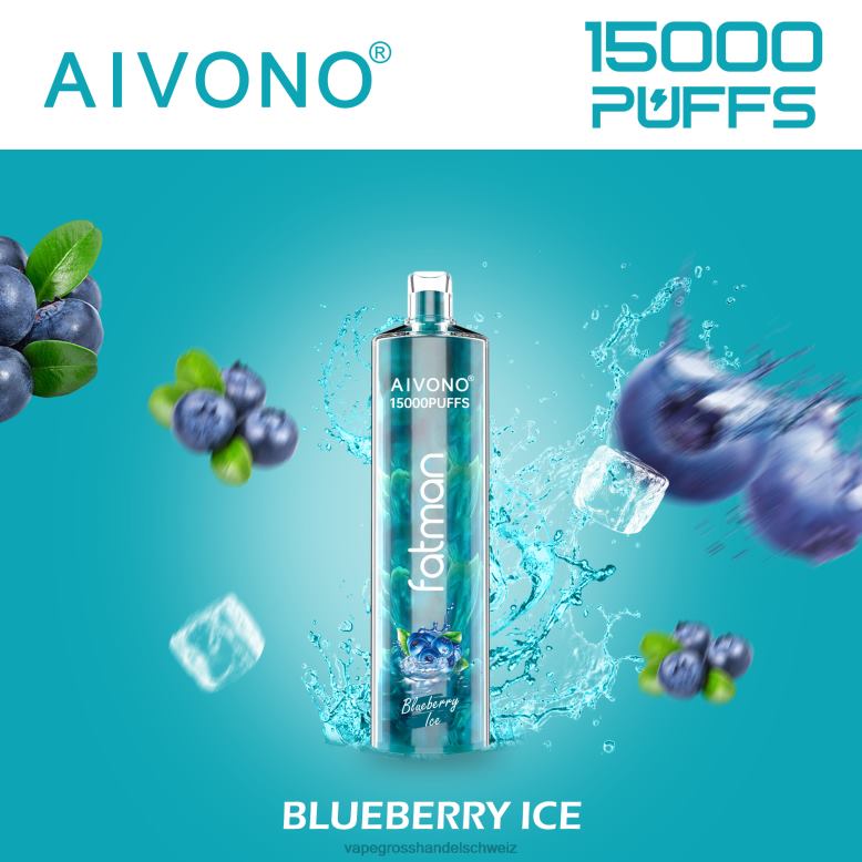 Vape Großhandel Elfbar - Aivono FATMAN 15000 Blaubeereis 2VFD414