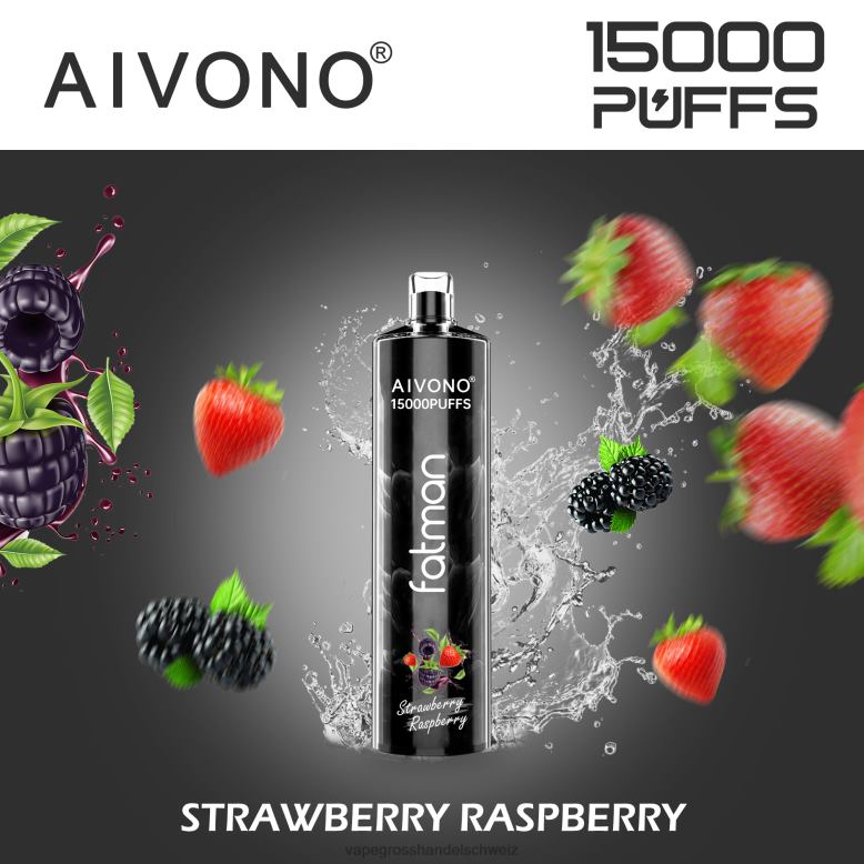 Vape Grosshandel Schweiz - Aivono FATMAN 15000 Erdbeer-Himbeere 2VFD415