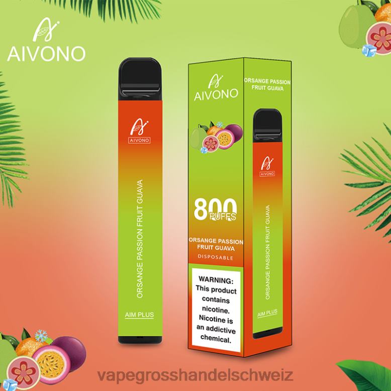 Elektronische Zigarette Flugzeug - Aivono AIM PLUS 800 Orangen-Passionsfrucht-Guave 2VFD4189