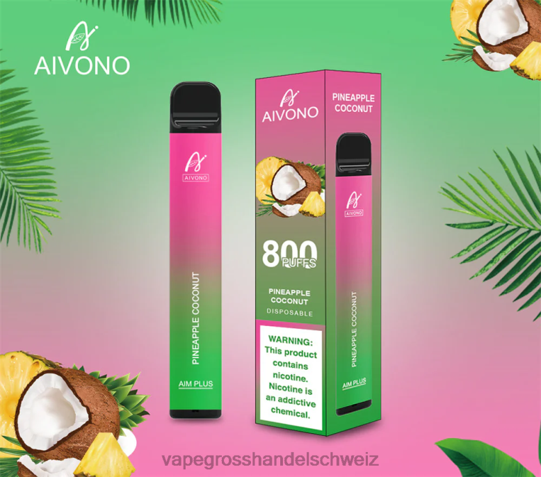 Elektronische Zigarette Iqos - Aivono AIM PLUS 800 Ananas-Kokosnuss 2VFD4200