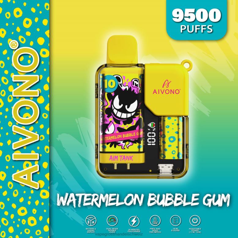 Vape Großhandel Elfbar - Aivono AIM TANK 9500 Wassermelonen-Kaugummi 2VFD444
