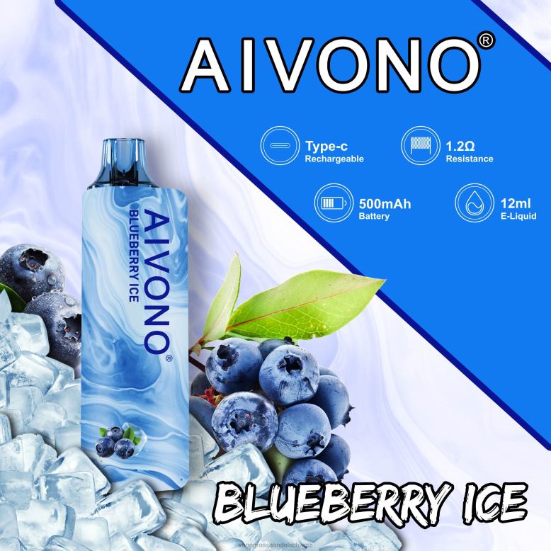 Vape Großhandel Elfbar - Aivono AIM GUN 7000 Blaubeereis 2VFD4104