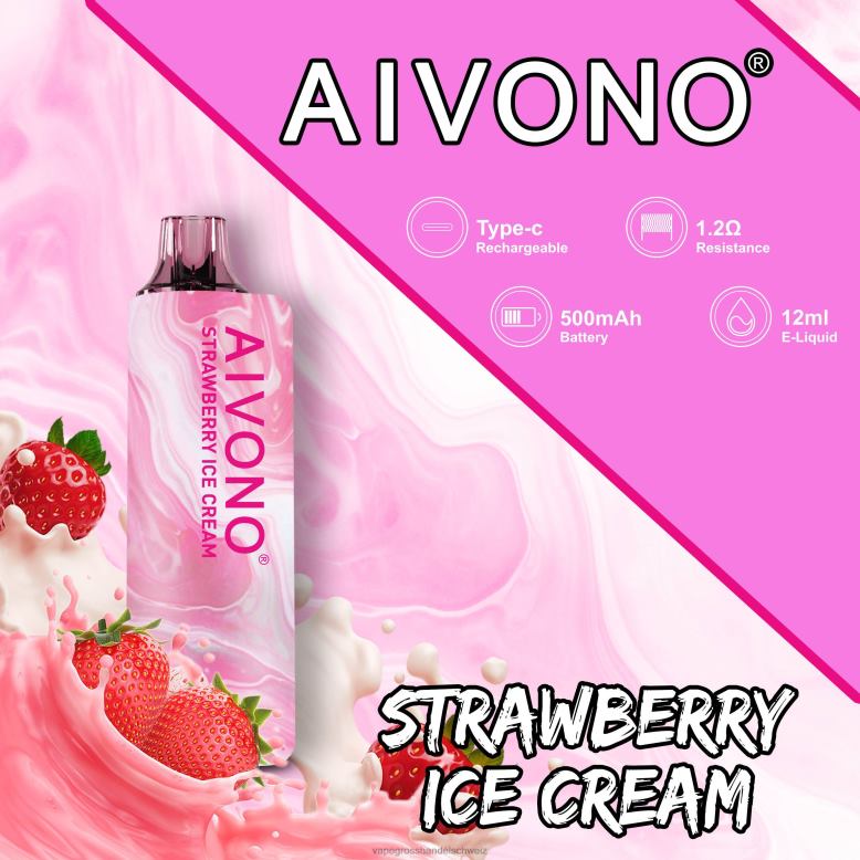 Vape Grosshandel Schweiz - Aivono AIM GUN 7000 Erdbeereis 2VFD4105