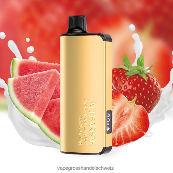 Dampfen Schweiz - Alibarbar Ingot 9000 Einweg-Vaporizer Erdbeer-Kokos-Wassermelone HTX6V424