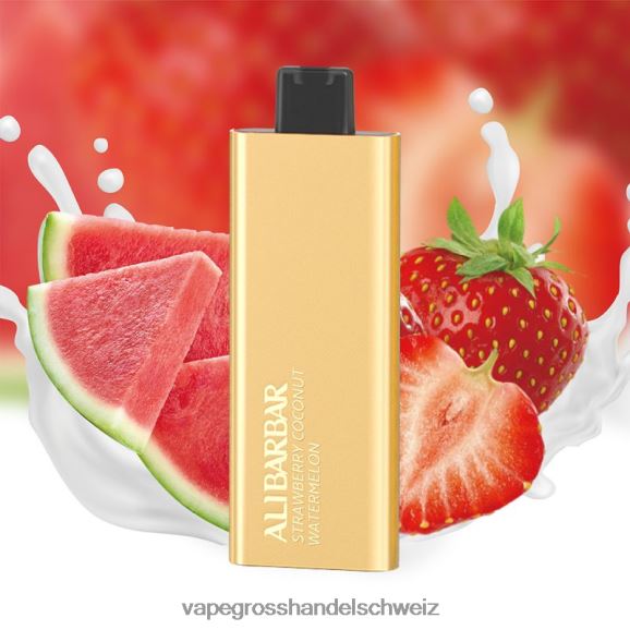 Elektronische Zigarette Ohne Nikotin - Alibarbar Pandora 7000 Einweg-Vaporizer Erdbeer-Kokos-Wassermelone HTX6V462