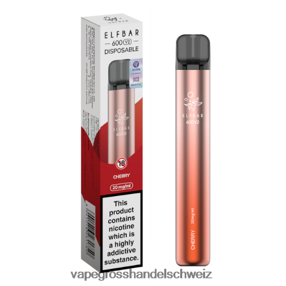 Elektronische Zigarette Flugzeug 666R84279 Kirsche ELFBAR 600V2 20 mg