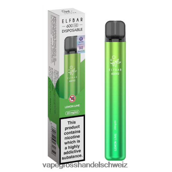 Elektronische Zigarette Kaufen 666R84287 Zitronenlimette ELFBAR 600V2 20 mg