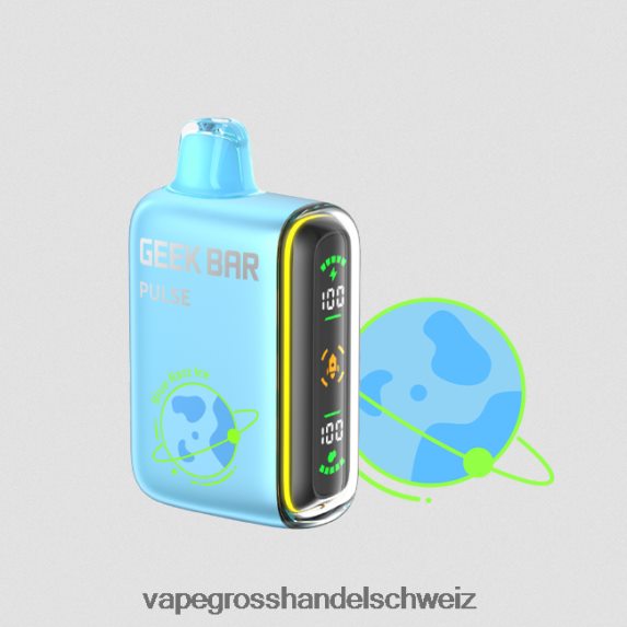Dampfen Schweiz 666R8476 blaues Razz-Eis GEEK BAR Pulse Planet Edition 7500 Züge/15000 Züge