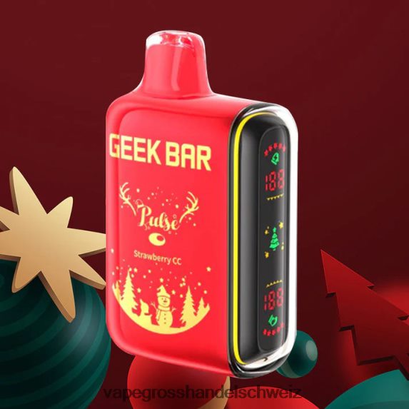 Dampfen Schweiz 666R8486 Erdbeere cc GEEK BAR Pulse Feiertagsausgabe 7500 Züge/15000 Züge