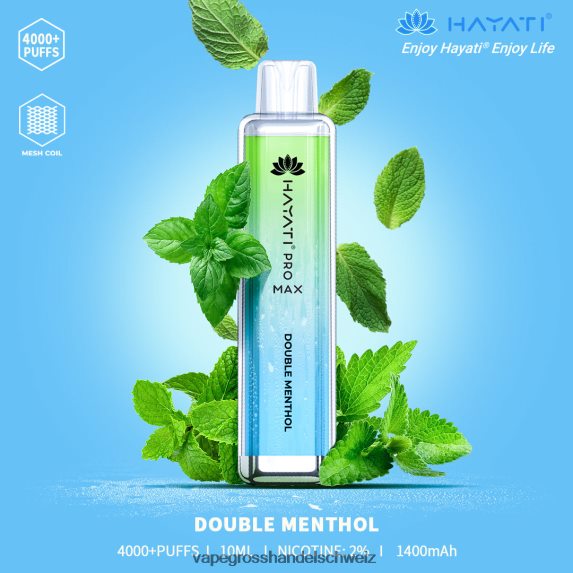 Dampfen Schweiz 666R84156 doppeltes Menthol Hayati Pro Max 4000