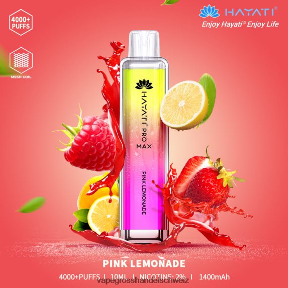 Elektronische Zigarette Flugzeug 666R84169 pinke Limonade Hayati Pro Max 4000