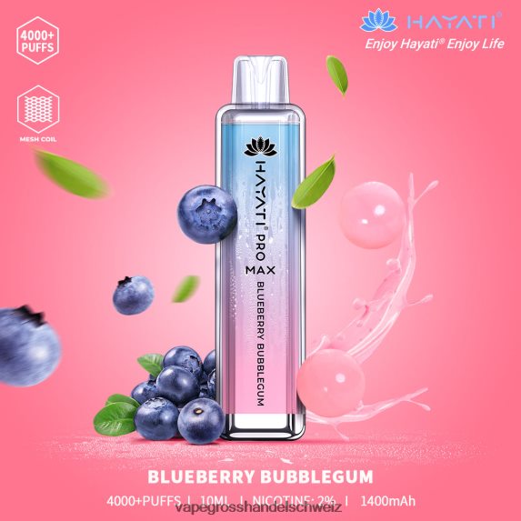 Vape Großhandel 666R84191 Blaubeer-Kaugummi Hayati Pro Max 4000
