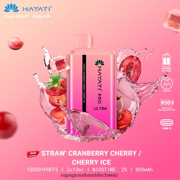 Elektronische Zigarette Iqos 666R84230 Erdbeer-Cranberry-Kirsch-Kirsch-Eis Hayati Pro Ultra