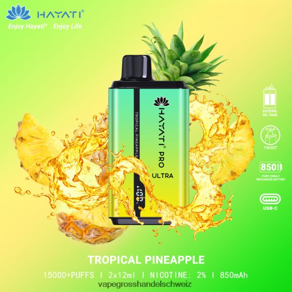 Elektronische Zigarette Ohne Nikotin 666R84218 tropische Ananas Hayati Pro Ultra