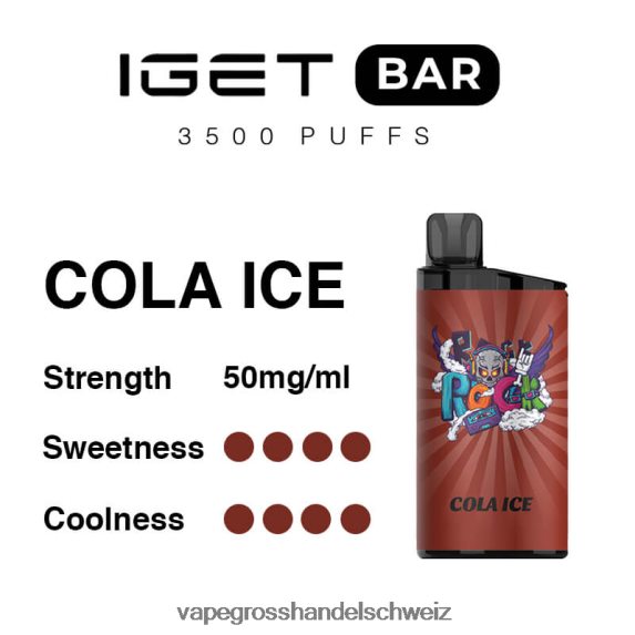 Dampfen Schweiz 666R8496 Cola-Eis IGET BAR 3500 5 % Nikotin