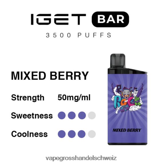 Vape Großhandel Elfbar 666R8494 gemischte Beeren IGET BAR 3500 5 % Nikotin