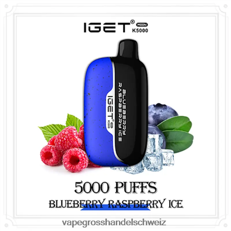 IGET Moon k5000 Blaubeer-Himbeer-Eis 688H4D3 - Vape Großhandel Tornado