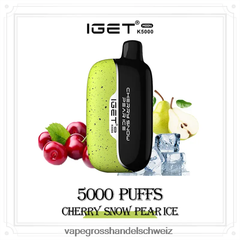 IGET Moon k5000 Kirschschnee-Birnen-Eis 688H4D5 - Vape Grosshandel Schweiz